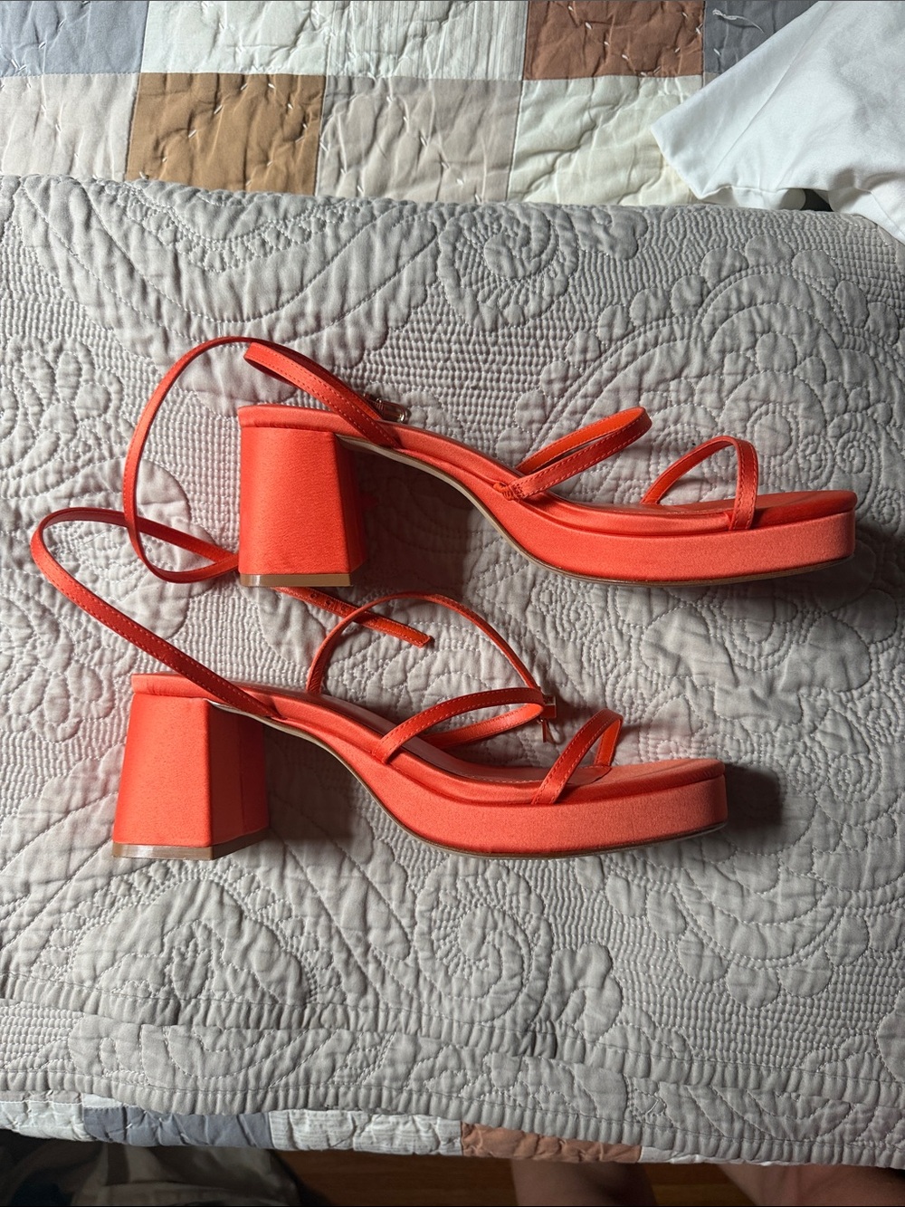 Larroude Orange Platform heels